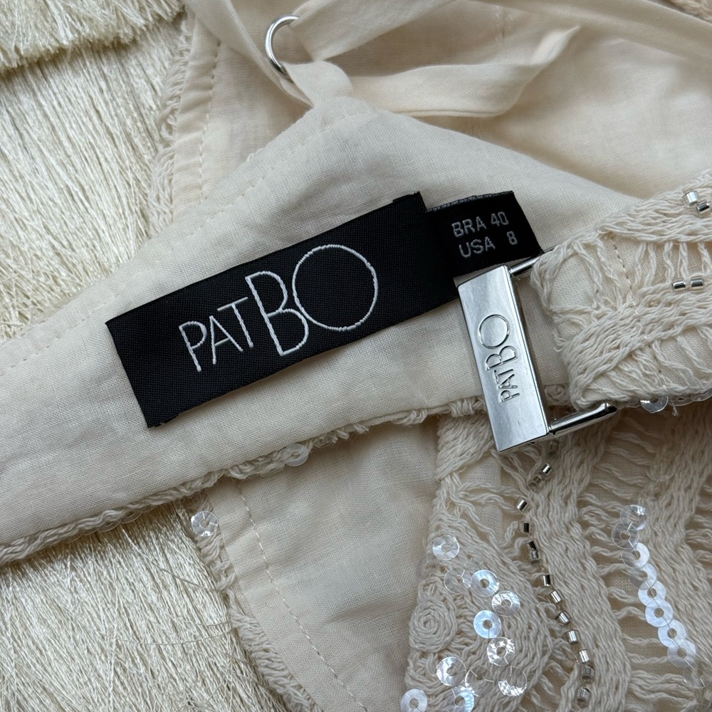 🆕 PATBO 🧿 NWOT Crochet Bloom Cut Out Mini Dress, Beige - Sz US 8 BR 40 - Picture 16 of 17